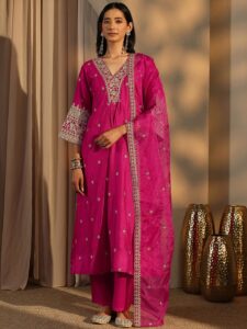 Latest Libas Party Wear Silk Blend Kurta