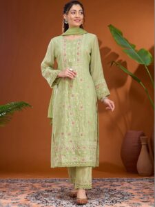 Koskii Women Alina Cut Ethnic Motifs Empire Sequinned Kurta With Palazzos & Dupatta