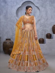 Embellished Sequinned Semi-Stitched Lehenga & Unstitched Blouse With Dupatta
