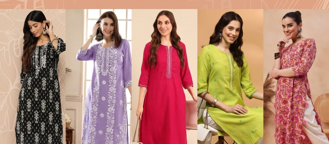 Affordable Cotton Kurtis on Myntra
