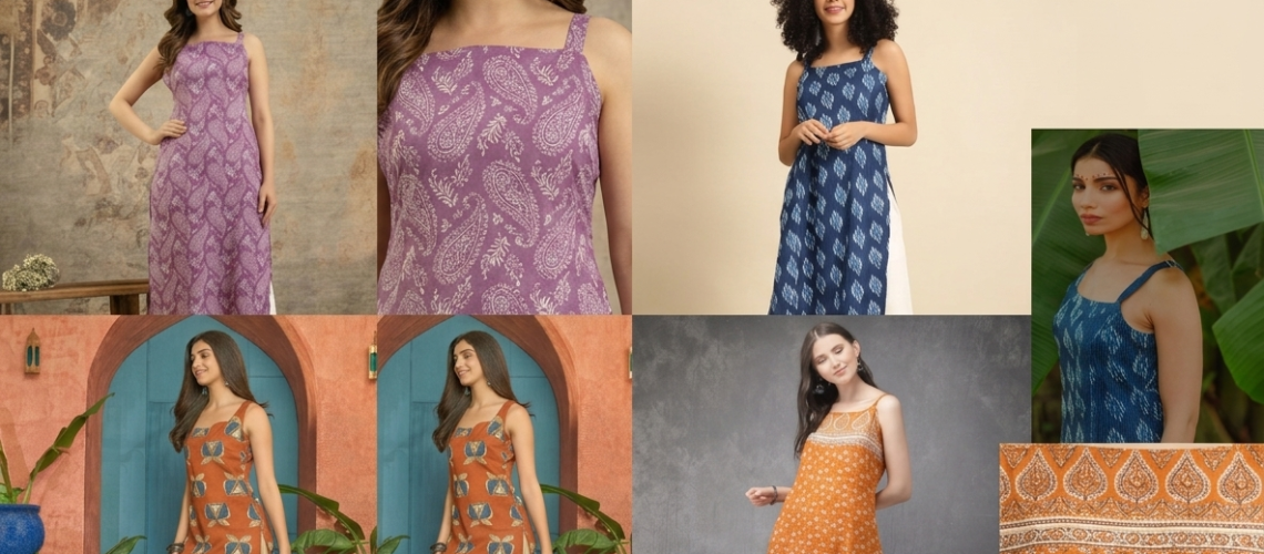 Affordable Square Neck Cotton Straight Kurtas for Daily Wear
