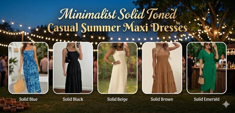 Minimalist Solid Toned Casual Summer Maxi Dresses
