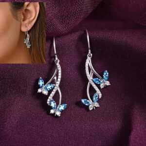 925 Sterling Silver Butterfly Pendant Earring