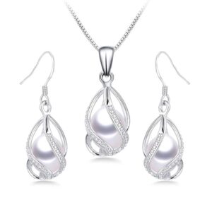 Freshwater Pearl Jewelry Sets For Women Fashion 925 Sterling Silver
