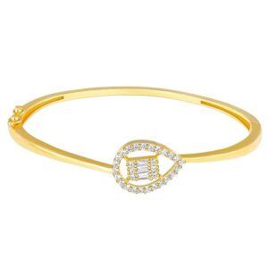 GIVA 925 Silver Golden Tear Drop Sparkly Zircon Bracelet, Adjustable