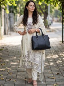 Women Ethnic Motifs Printed Regular Pure Cotton Kurta with Trousers & With Dupatta