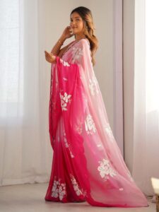 Anouk Ombre Sequinned Pure Georgette Saree