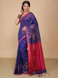 BENGAL HANDLOOM Woven Design Zari Taant Saree