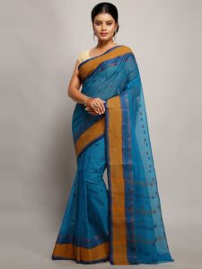 BENGAL HANDLOOM Ethnic Motifs Pure Cotton Taant Saree