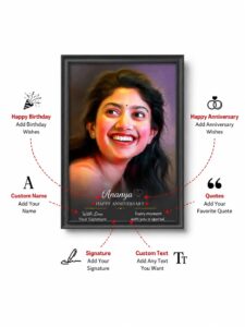 Custom Digital Oil Painting Photo Frame | Personalized Portrait from Your Photo | Premium Black Frame Wall & Table Decor | Unique Gift for Birthday, Anniversary, Wedding