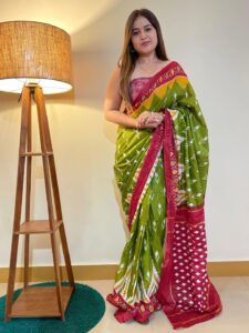 JAINICA Floral Printed Pure Cotton Ilkal Saree