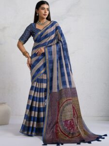 KALINI Checked Handloom Chettinad Saree