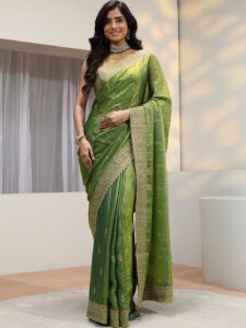 Libas Floral Zari Tissue Saree