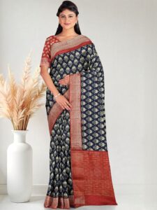 The Chennai Silks Ethnic Motifs Zari Pure Cotton Handloom Gadwal Saree