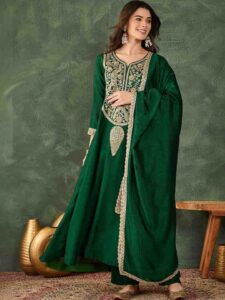 Women Ethnic Motifs Embroidered Regular Kurta with Palazzos & With Dupatta