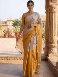 Anouk Woven Design Tissue Kasavu Saree