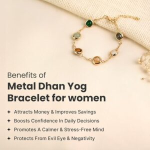 Astrotalk Dhan Yog Bracelet |Attracts Wealth & Prosperity | Manifest Wealth with Citrine, Jade, Tiger Eye, Clear Quartz & Pyrite Stone | Bracelet for Man & Woman