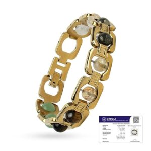 Astrotalk Metal Dhan Yog Bracelet | Attracts Wealth & Financial Prosperity | Pyrite, Citrine, Tiger Eye, Quartz, Hematite & Aventurine Astrology Bracelet for Man & Woman