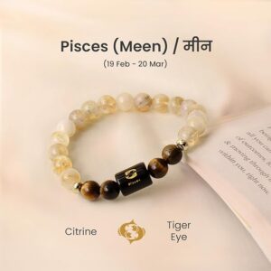 Astrotalk Zodiac Crystal Bracelet | Balances Energy & Enhances Positivity | Certified Healing Crystals with Certificate | Astrology Bracelet for Man & Woman | Gift for Man & Woman