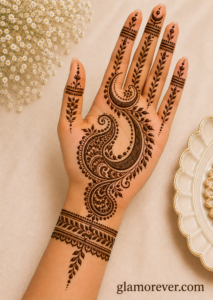 Crescent & Paisley Combo Mehndi Design