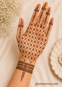 Diamond Grid Pattern Mehndi Design