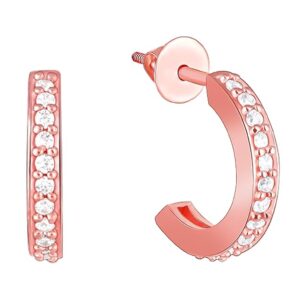 GIVA 925 Silver Rose Gold 18k gold Plated Zircon Hoop Earrings