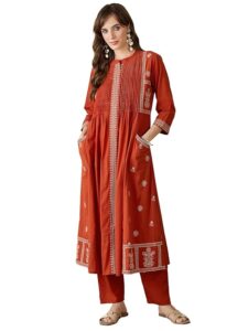 INDO ERA Women's Cotton Ethnic Co-Ord Set