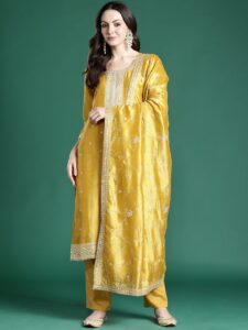 Indo Era Ethnic Motifs Embroidered Kurta with Trousers & Dupatta