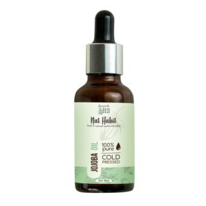 Nat Habit Cold Pressed 100% Pure Jojoba Oil for Skin & Hair With Vitamin E, Omega-9, Mineral Free