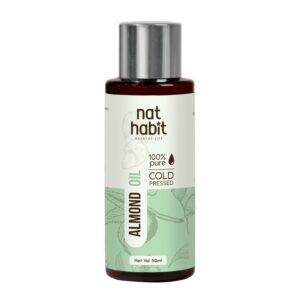 Nat Habit Cold Pressed 100% Pure Sweet Almond (Badam) Oil for Skin & Hair With Vitamin E, Omega-3,6 & 9, Mineral Free
