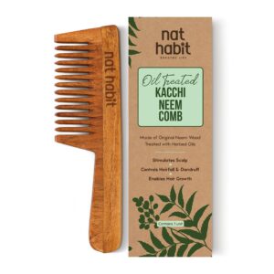 Nat Habit Kacchi Neem Wooden Comb
