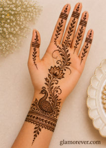 Peacock Wrist Motif Mehndi Design