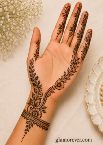 Side Finger Shaded Mehndi