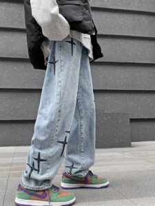 StyleCast x Revolte Men Baggy Fit Mid-Rise Light Fade Jeans