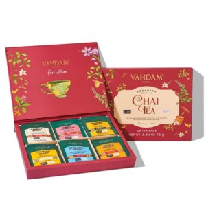VAHDAM, Assorted Chai Tea Variety Pack 6 Delicious Flavors
