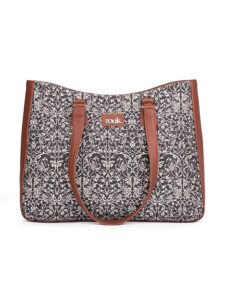 ZOUK Women's Getaway Handbag | Jute | Vegan Leather Handcrafted Tote Bag | Jute