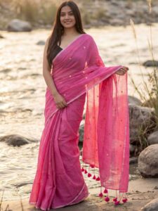 Anouk Embellished Sequinned Pure Cotton Khadi Saree