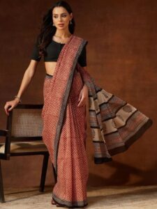 Fabindia Ethnic Motifs Silk Cotton Bagru Saree