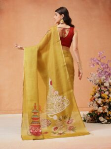 Silk Land Kalamkari Chanderi Cotton Digital Print Saree