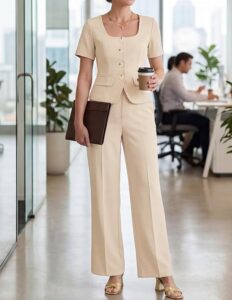 ZESICA Women's Two Pieces Suits Set