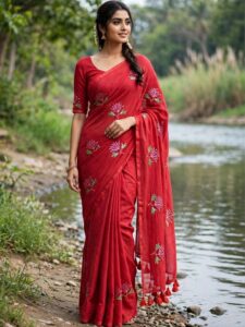 ANU INDIAN FASHION Pure Cotton Tussar Saree