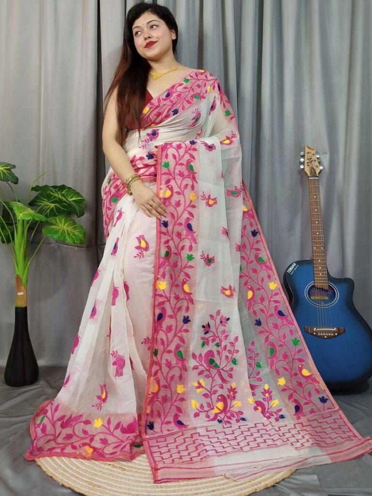 Basana Saree Kuthir Silk Cotton Jamdani Sarees