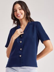 FABLE STREET Lapel Collar Casual Shirt
