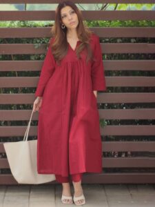 GoSriKi Women Regular A-Line Kurta With Trousers