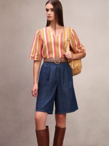 Vero Moda Striped Regular Sleeve Cotton Top