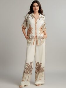 all about you Printed Shirt With Trousers Co-Ords Set